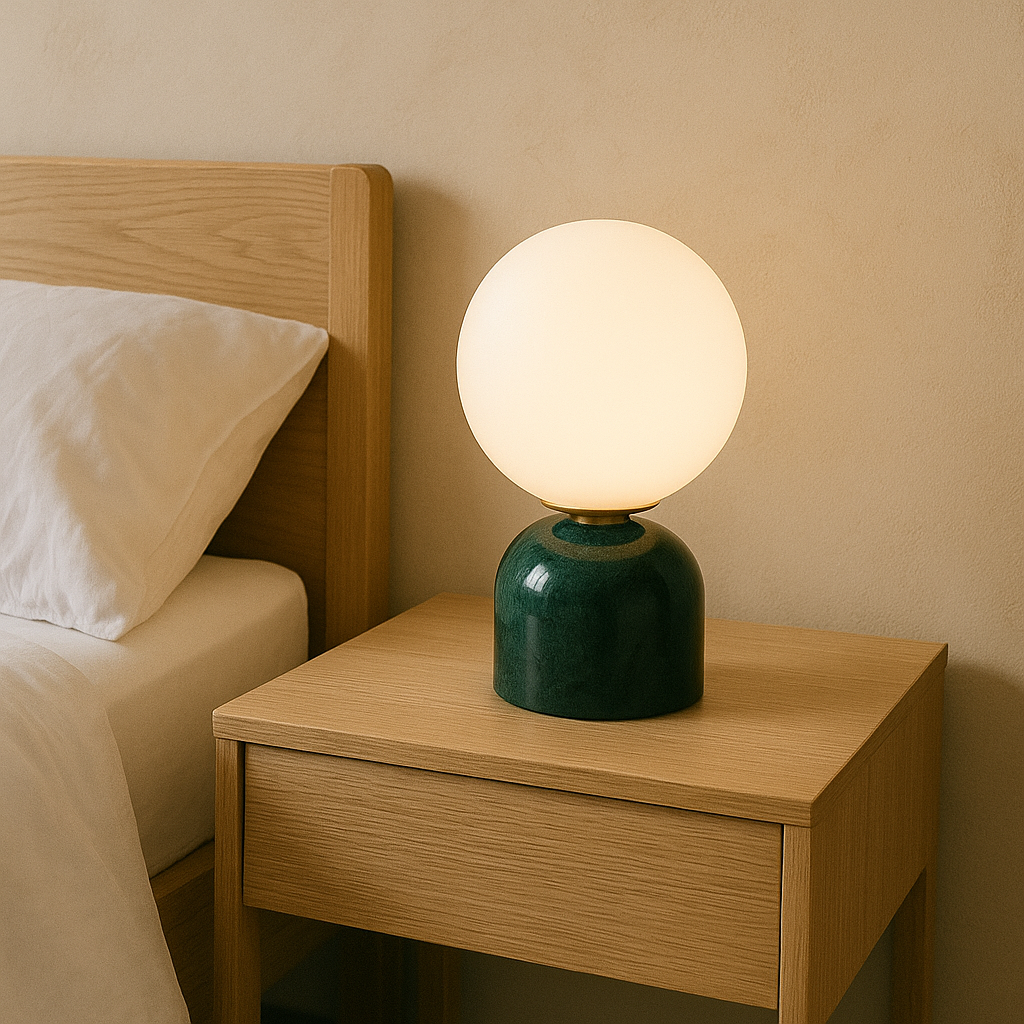 Marble and Glass Table Lamp