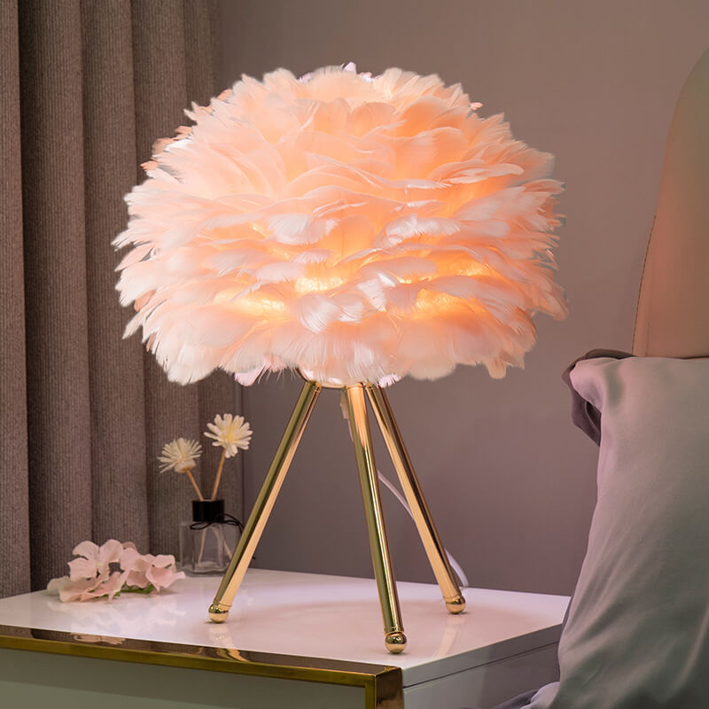 Feather Tripod Table Lamp