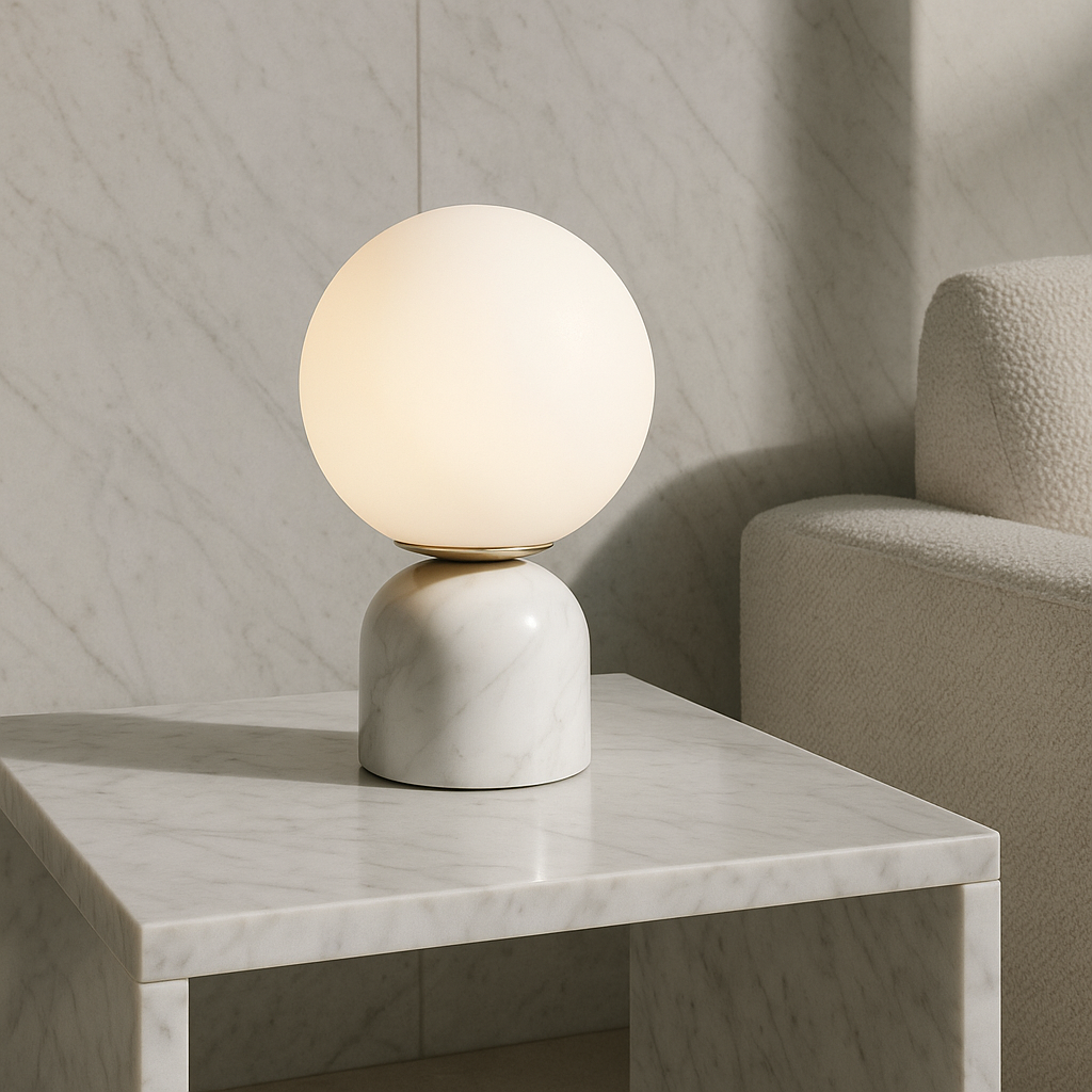 Marble and Glass Table Lamp