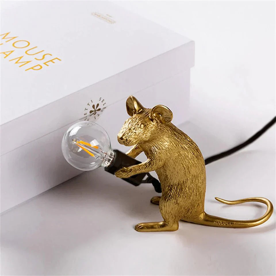 Decorative Resin Mouse Lamp - Quirky LED Light for Modern Décor
