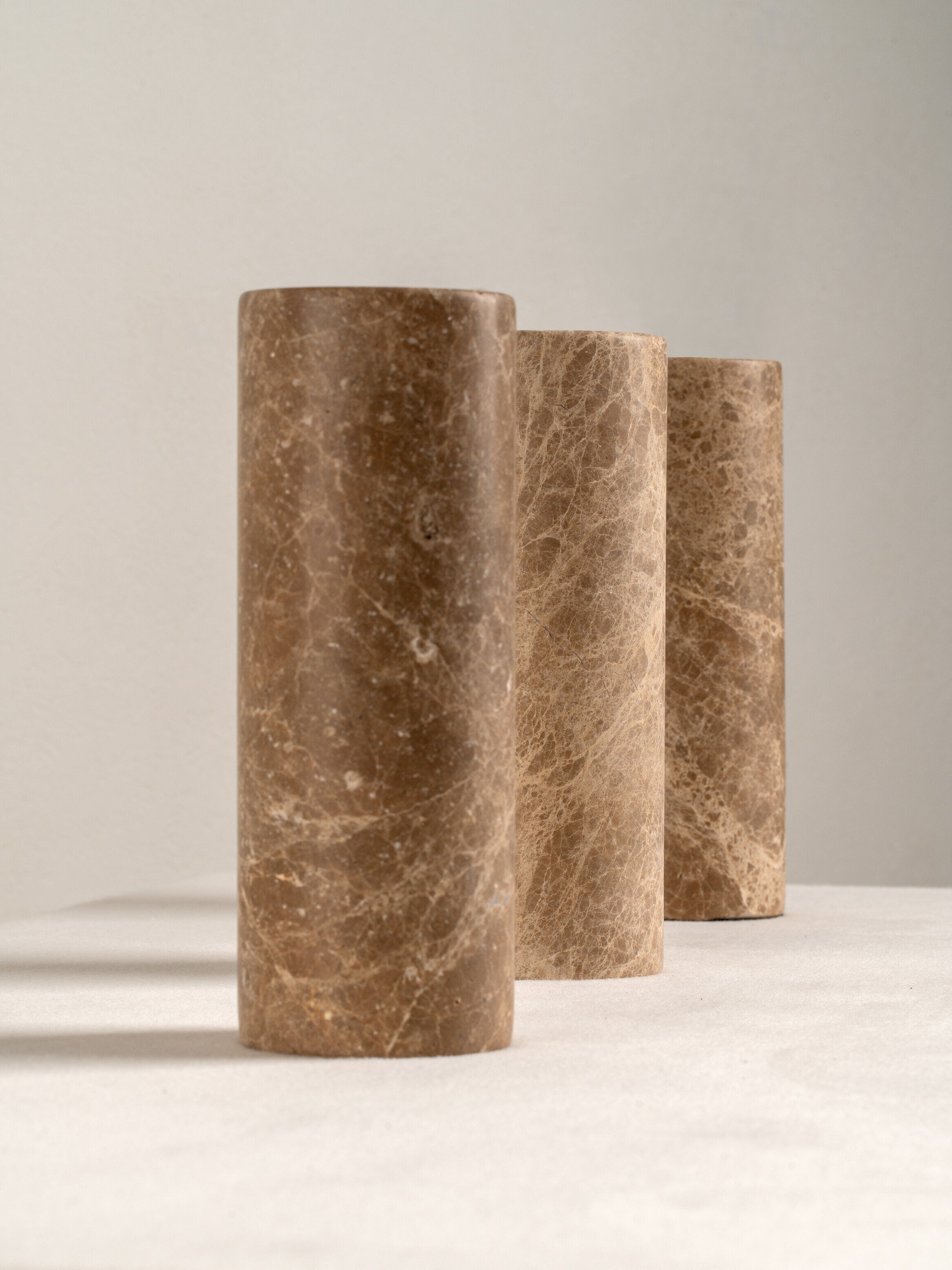 Marble Cylinder Table Lamp with Linen Shade