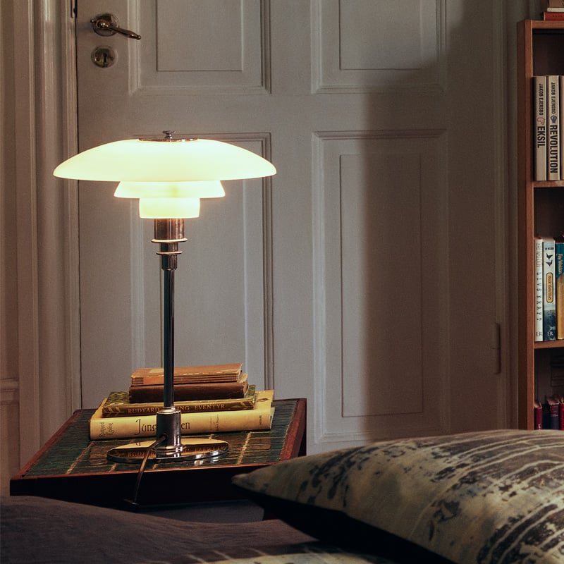 Danish Amber Glass Table Lamp – Timeless Scandinavian Elegance