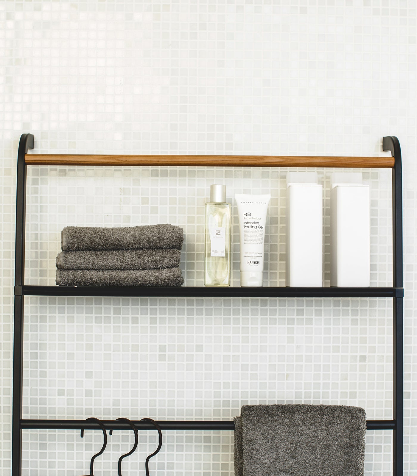 Leaning Storage Ladder With Shelf (63 H)  - Steel